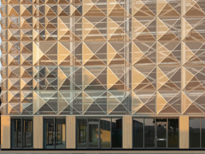 Industrial designs on contemporary facades